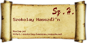 Szokolay Hasszán névjegykártya